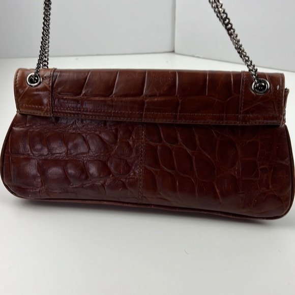 Gorgeous mid  size faux croc purse with chain shoulder strap - Picture 8 of 8